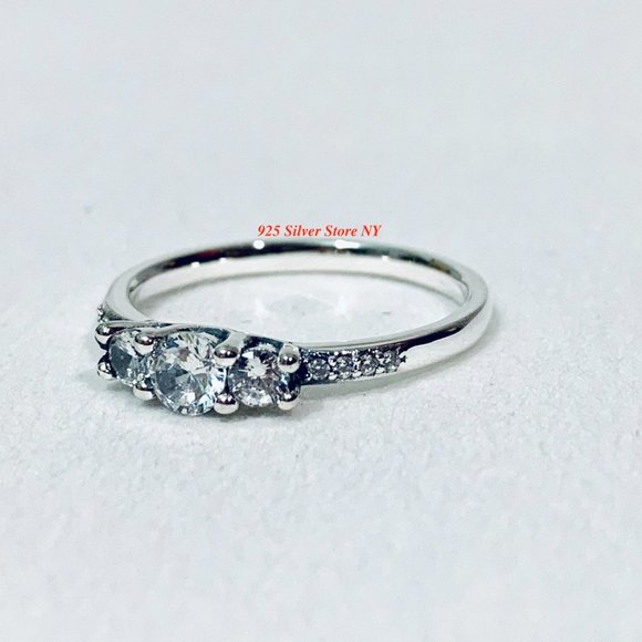 Pandora Ring Clear Three-Stone 196242CZ - Picture 6 of 9